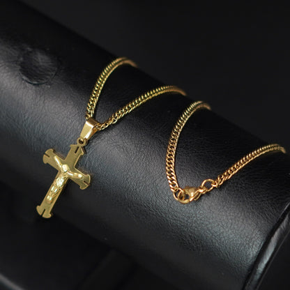 CADENA DOBLE ESLABON CON CRISTO