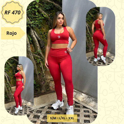 RF 470 Conjunto Leguins Crop Top