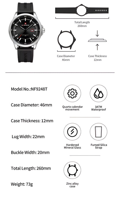 Reloj Naviforce Casual Nf9248t Crono Hom