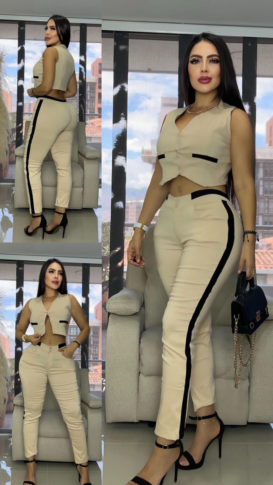 CONJUNTO CHALECO RIBETE DOS COLORES TU