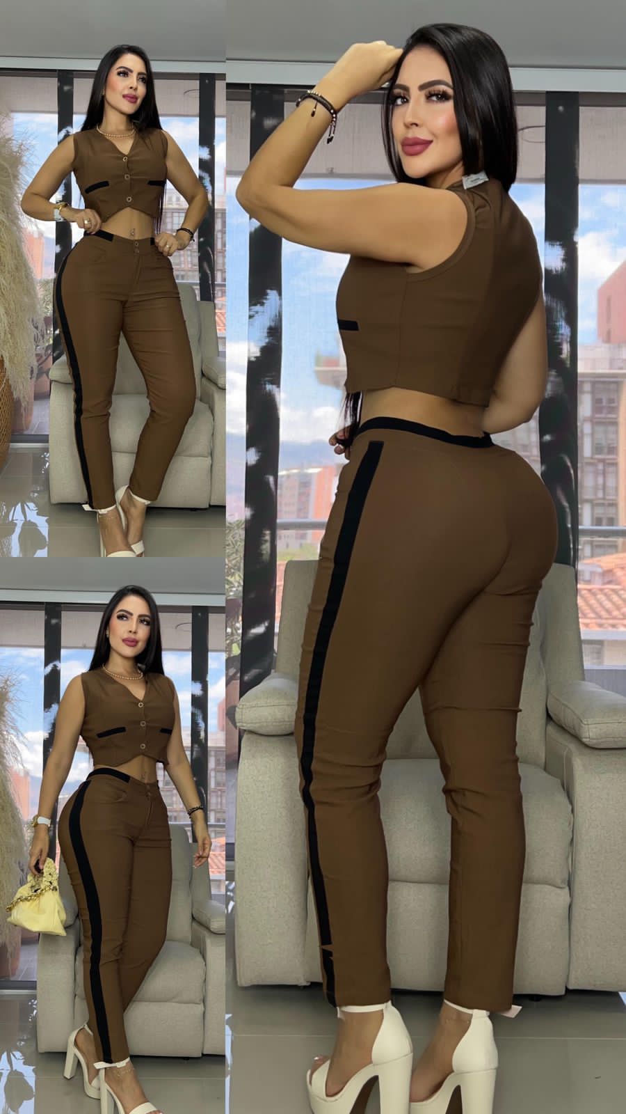 CONJUNTO CHALECO RIBETE DOS COLORES TU