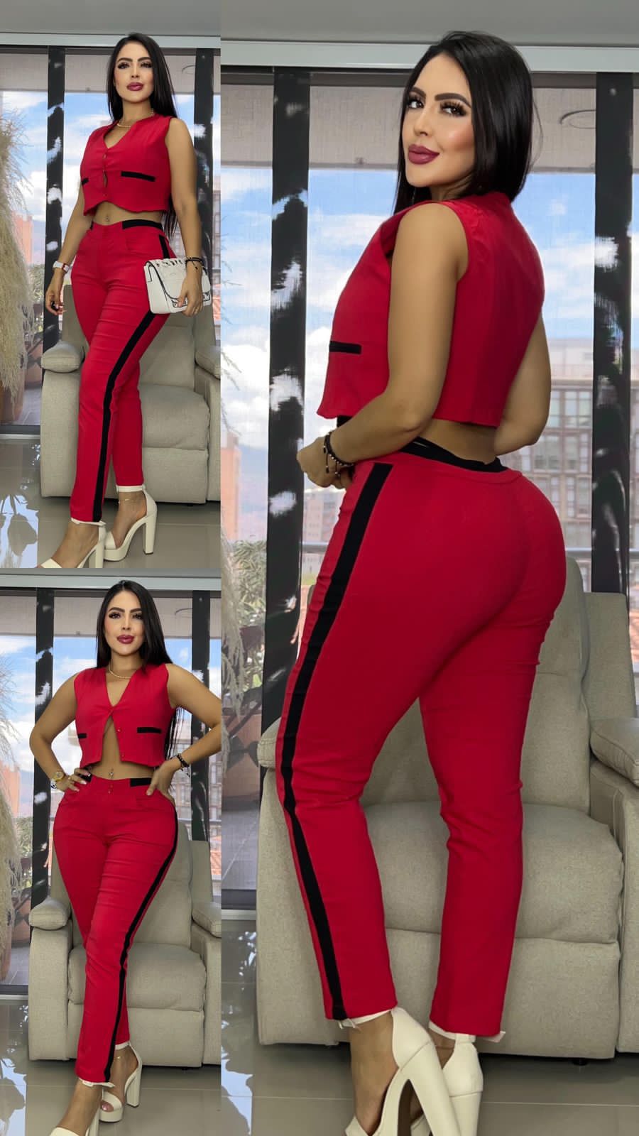 CONJUNTO CHALECO RIBETE DOS COLORES TU